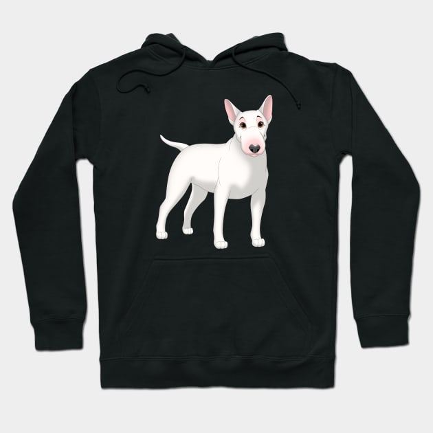 White Bull Terrier Dog Hoodie by millersye